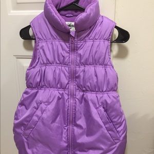 Oshkosh girl vest jacket puffer purple size 12 GUC